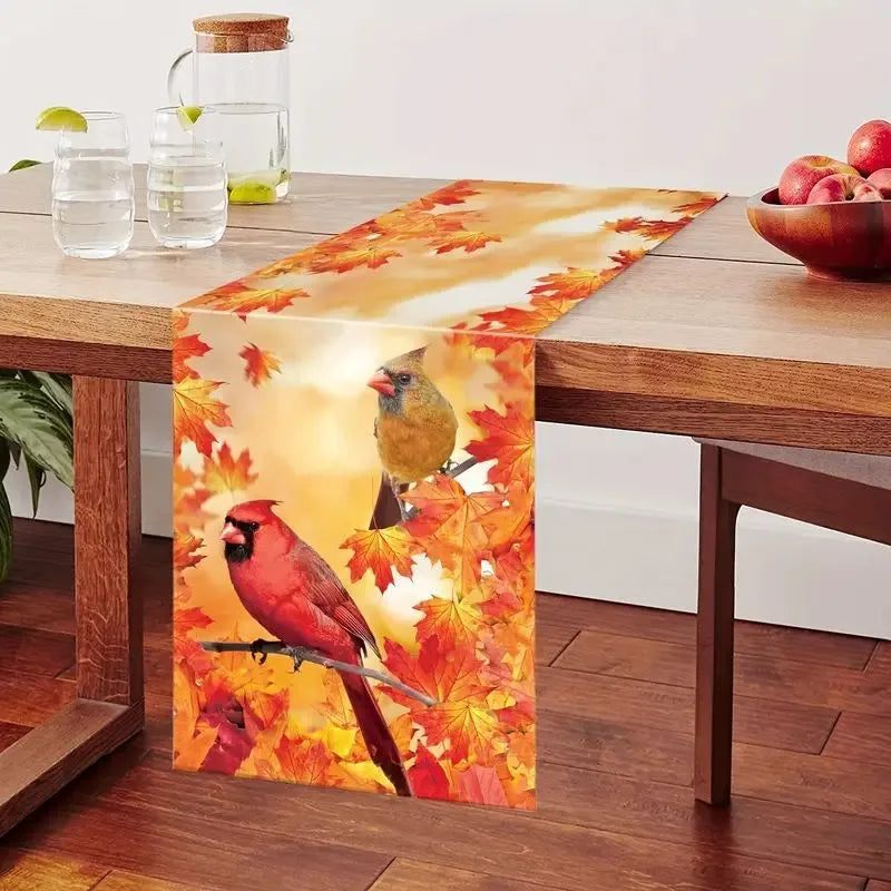 Halloween Thanksgiving Cute Pumpkin Lattice Polyester Table Runner