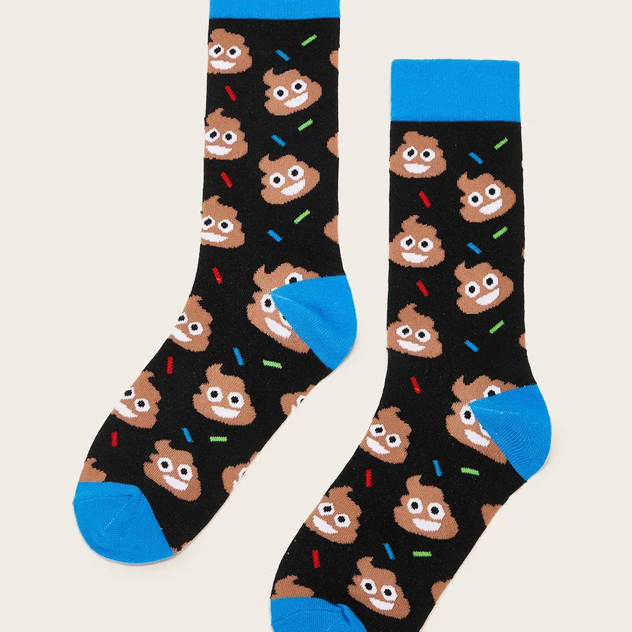 men's fashion cartoon knitted fabric ankle socks 1 pair