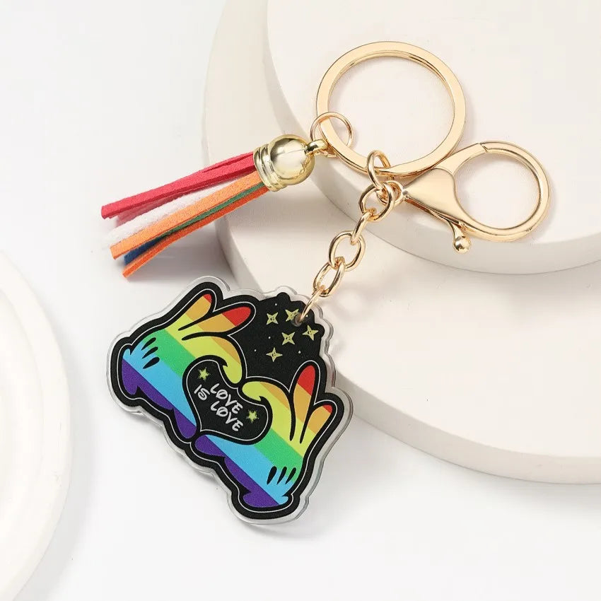 Novelty Lips Letter Heart Shape Arylic Unisex Keychain