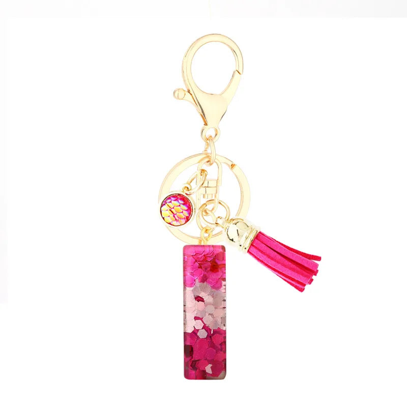 1 piece fashion letter resin patchwork unisex keychain