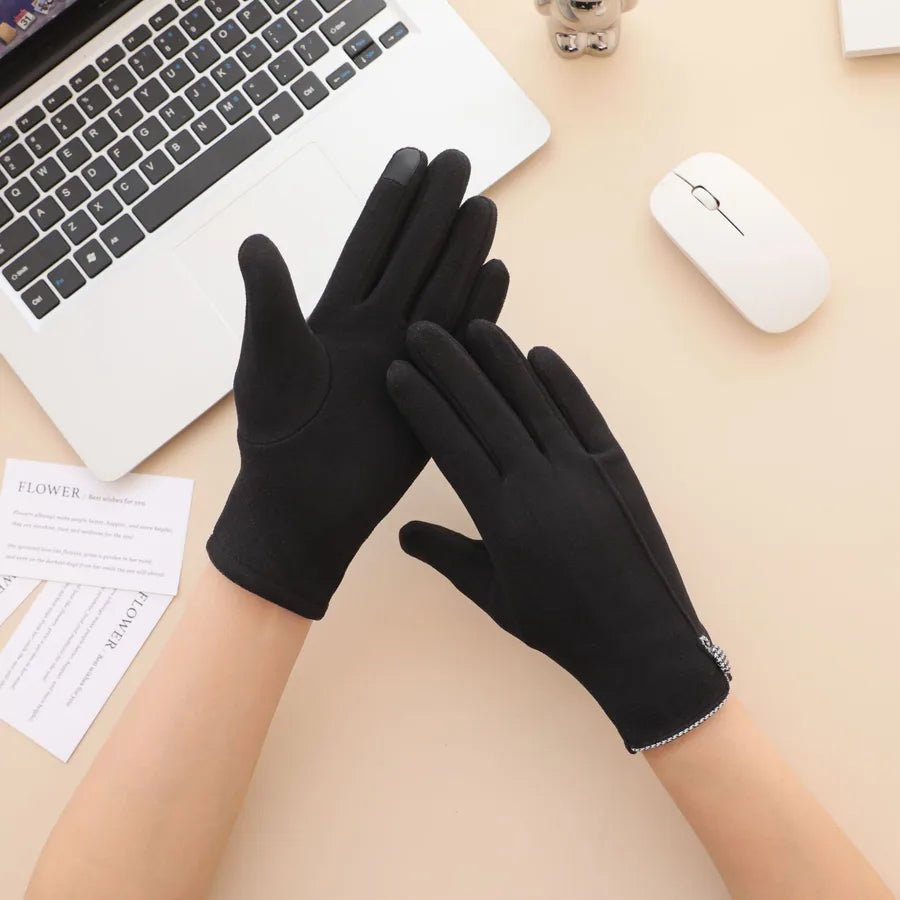 Women's Modern Style Classic Style Solid Color Gloves