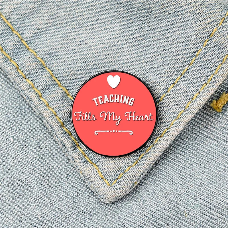 Modern Style Pin Letter Metal Printing Unisex Brooches