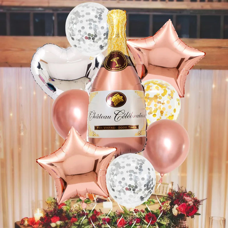 princess star heart shape wine bottle aluminum film party balloons