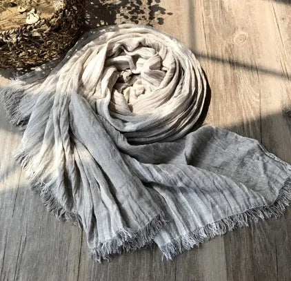 women's fashion stripe cotton tassel cotton linen scarves