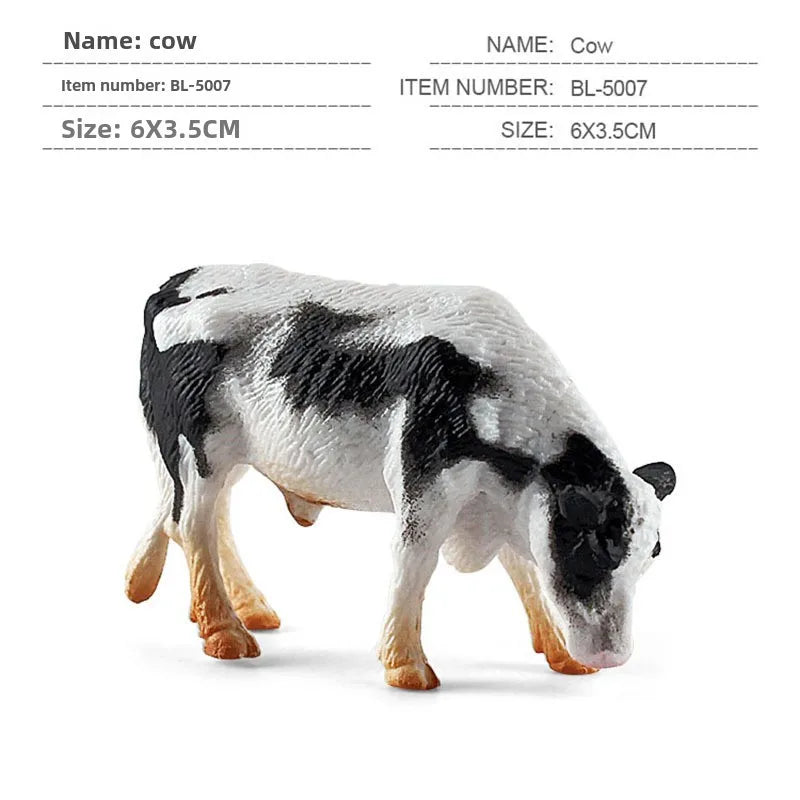 simulation mini farm poultry chicken duck goose cow gold small animal miniature model sand table ornaments wholesale