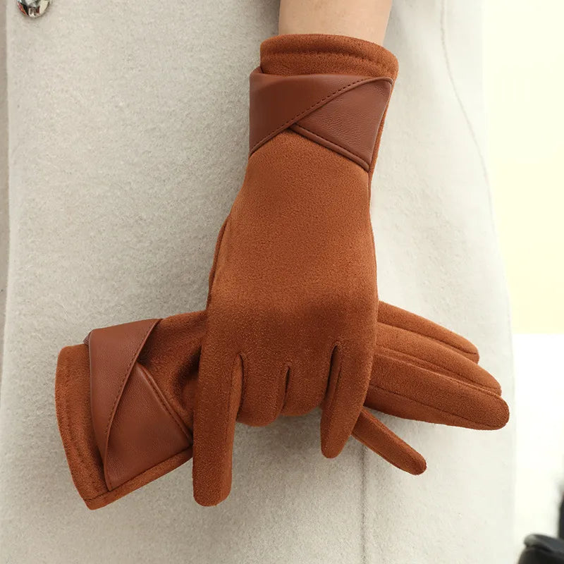 New Style Women's Winter Fashion Warm Gloves Touch Screen Compatible Fleece Lined Cycling Windproof Elegant Basic Style