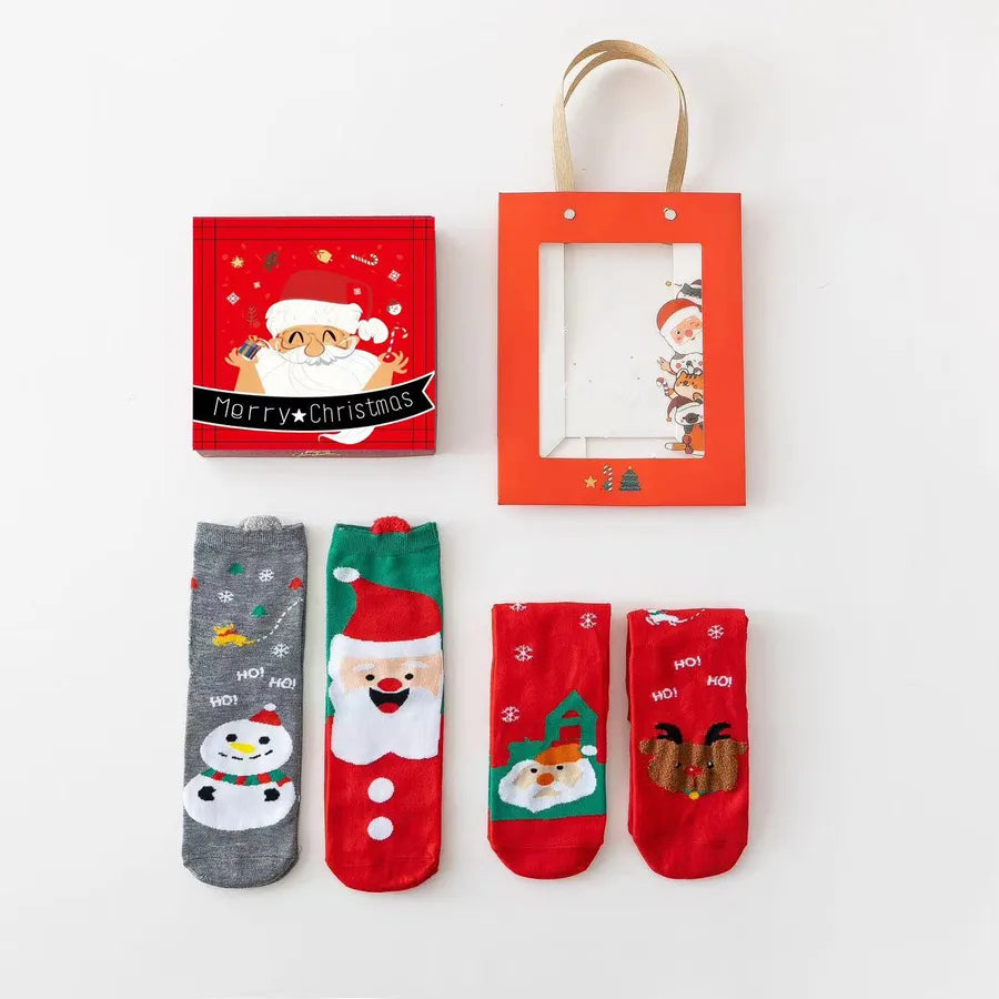 Christmas Simple Style Classic Style Women's Color Block Cotton Ankle Socks 1 Set