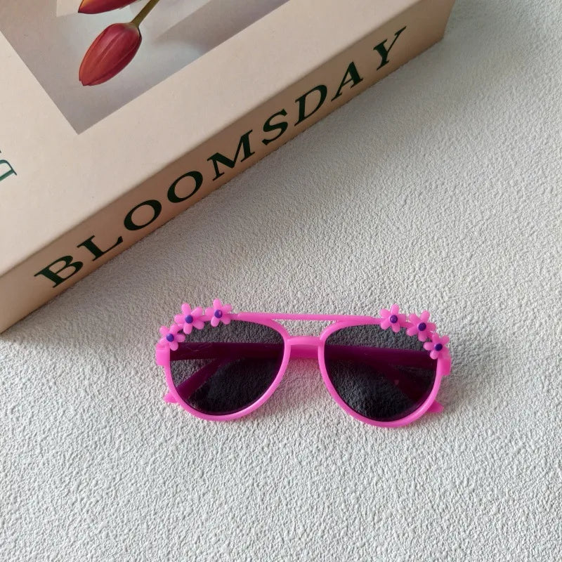 Sweet Simple Style Round UV400 Protection Resin Special-Shaped Mirror Full Frame Kids Sunglasses