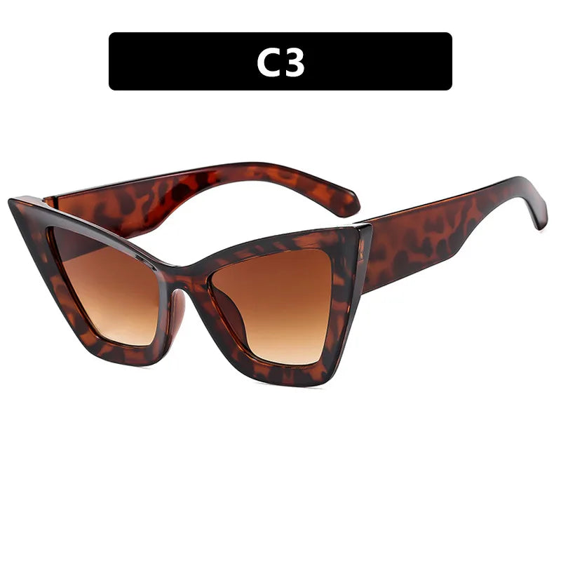 hip-hop exaggerated streetwear solid color ac cat eye full frame men's sunglasses