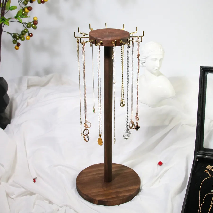 1 Piece Wood Simple Style Solid Color Jewelry Display