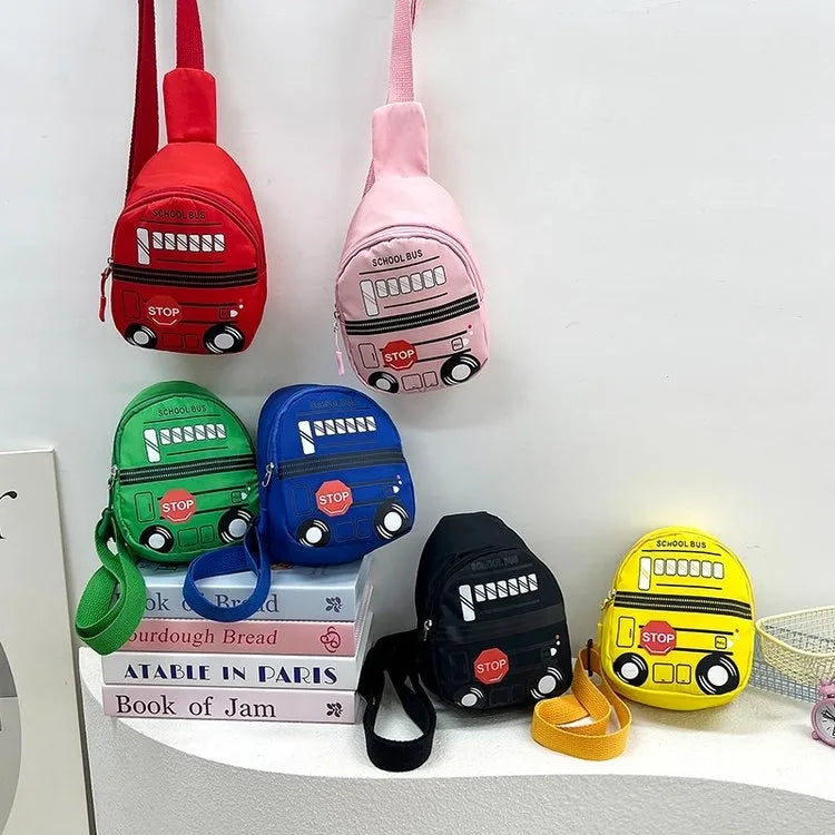 Kid'S Nylon Car Cute Oval Zipper Fanny Pack