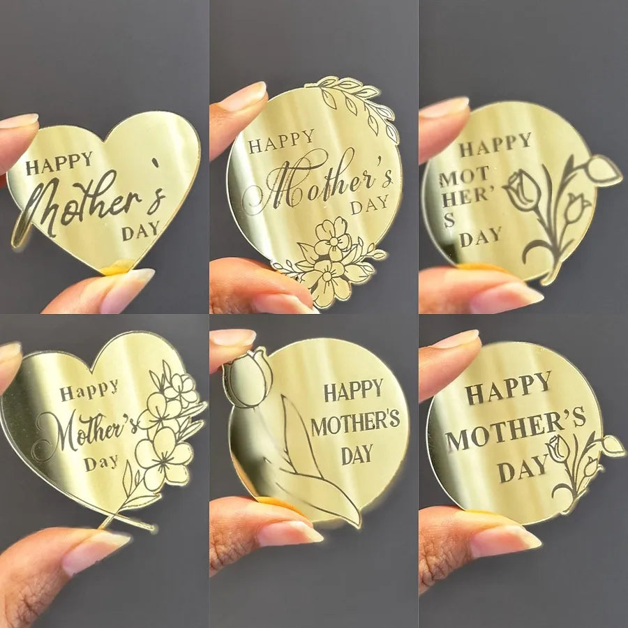 Mother'S Day Romantic Letter Heart Shape Flower Acrylic Party Cake Decorating Supplies Party Supplies Cake Decorating Supplies 1 Piece