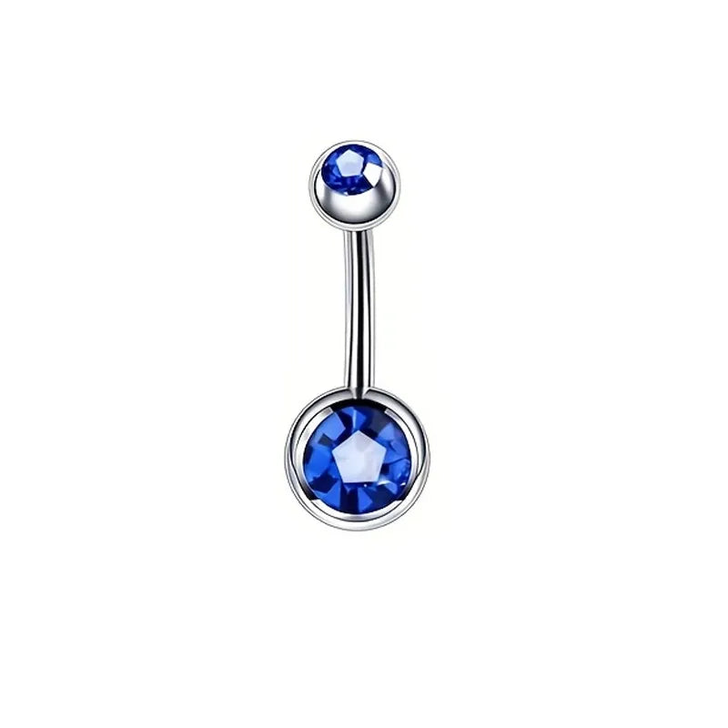 1 Piece Belly Rings Simple Style Color Block 304 Stainless Steel Inlay Zircon