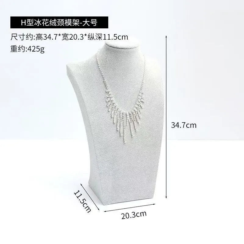 Modern Simplicity Jewelry Necklace Display Stand Counter Display Props Mannequin Pendant Holder Velvet Leather Material