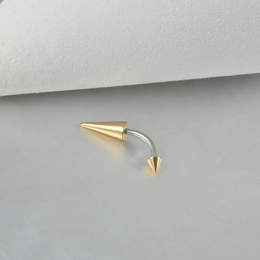 1 Piece Eyebrow Studs Casual Exaggerated Simple Style Solid Color 304 Stainless Steel Plating 18K Gold Plated