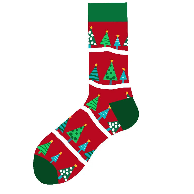 Christmas Cute Modern Style Unisex Christmas Tree Snowman Snowflake Cotton Ankle Socks A Pair