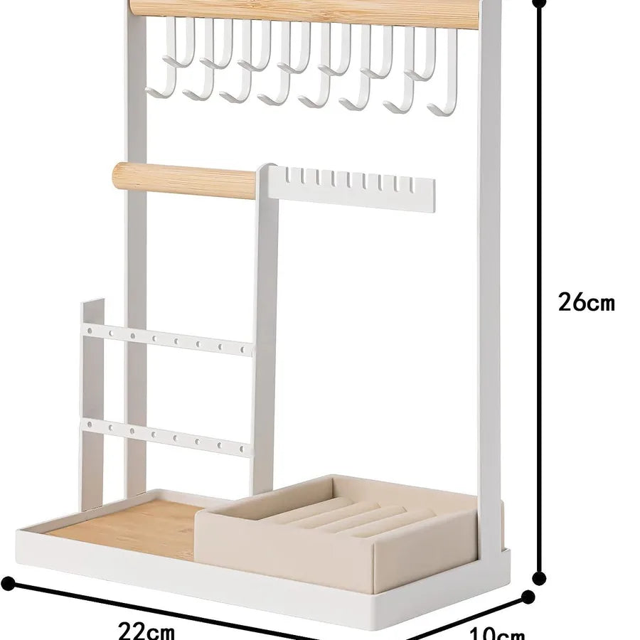 simple style geometric solid wood metal jewelry display