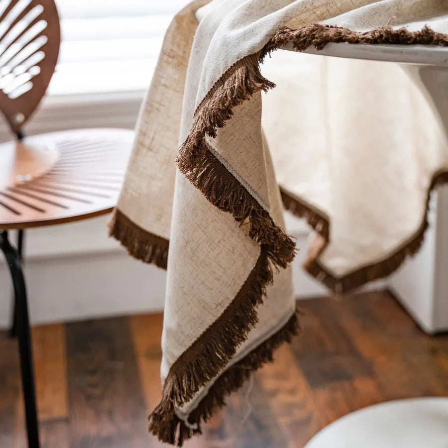 Vintage Style Simple Style Tassel blended Tablecloths