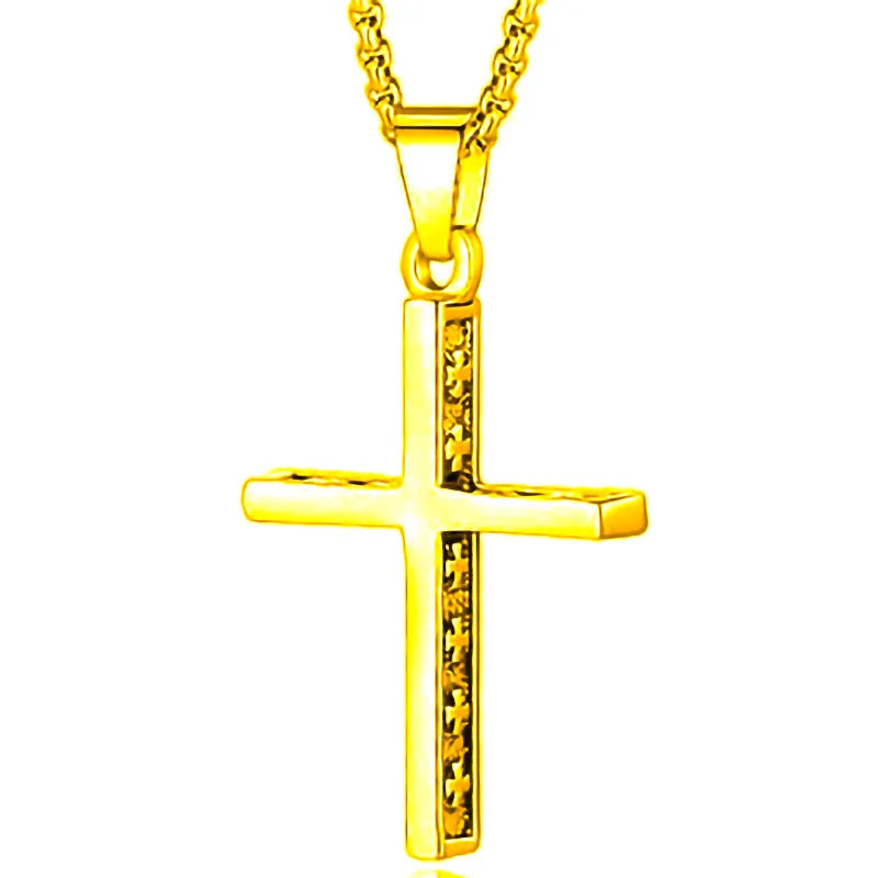Retro Punk Cross Axe Alloy Titanium Steel Iron Plating Men's Pendant Necklace Men Pendant Necklaces