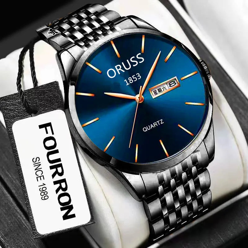 TikTok Gentleman Star Movement Watch Men's Watch Genuine Luminous Waterproof Calendar High-end Handsome Fashion  New