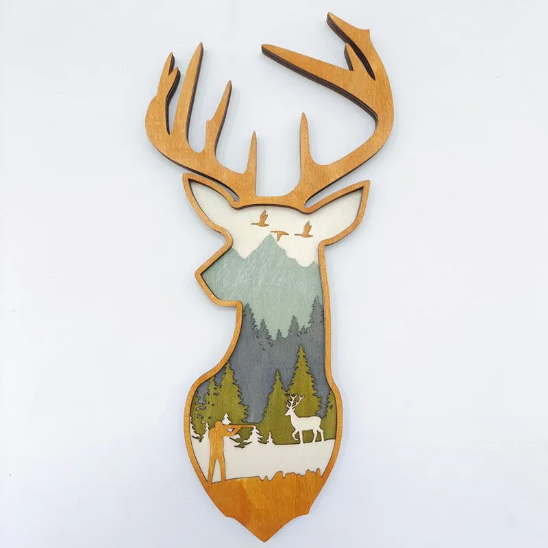 Retro Classic Style Animal Wood Boxwood Storage Rack Artificial Decorations