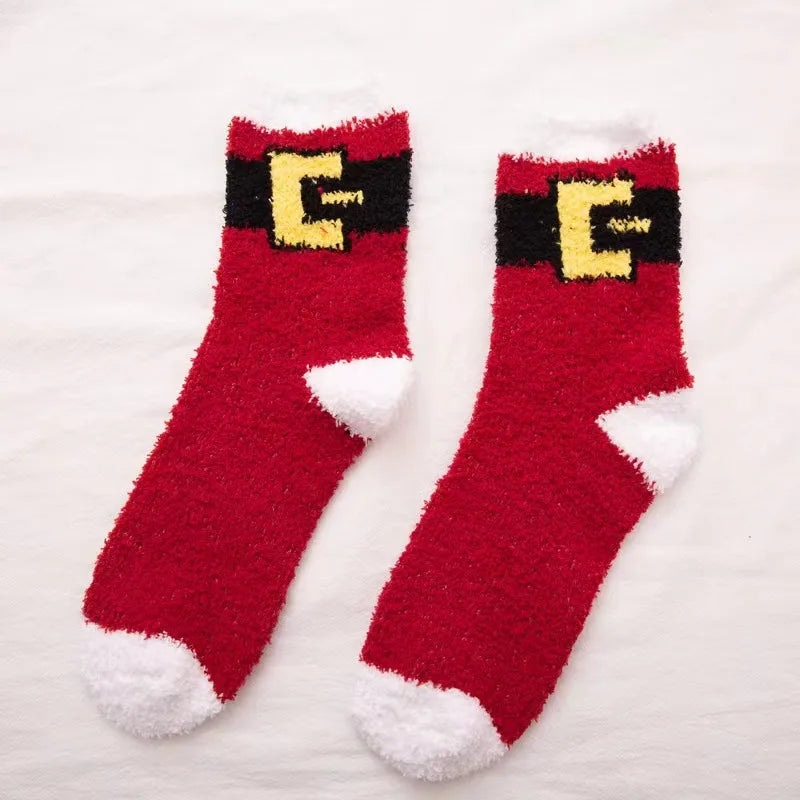 Christmas Christmas Women's Cartoon Polyester Jacquard Crew Socks A Pair