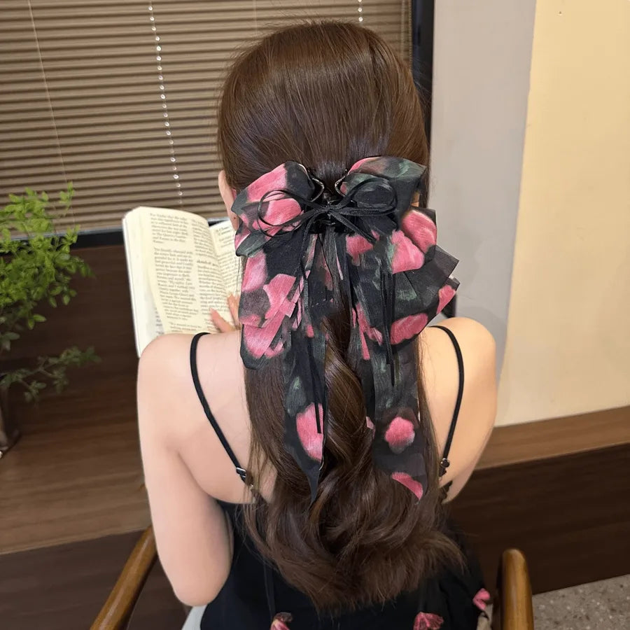 Casual Elegant Sweet Women's Ditsy Floral Bow Knot Synthetics Cloth Hair Claws