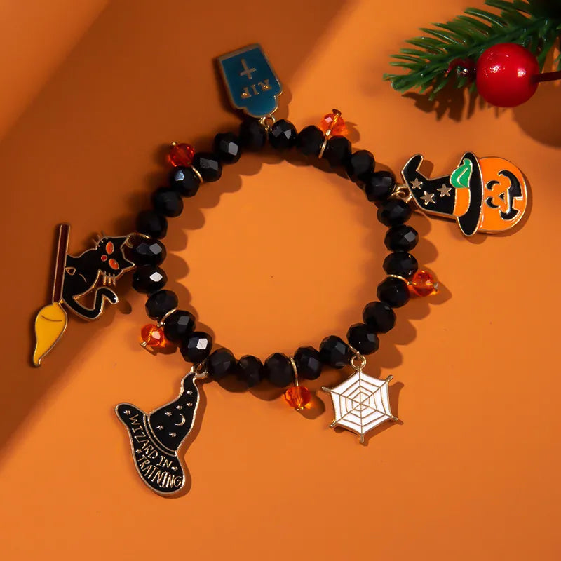 Ghost Bat Halloween Bracelets Women's Fashion Seed Bead Bracelet Set Women's Bracelets Glass Material Pumpkin Skull Design