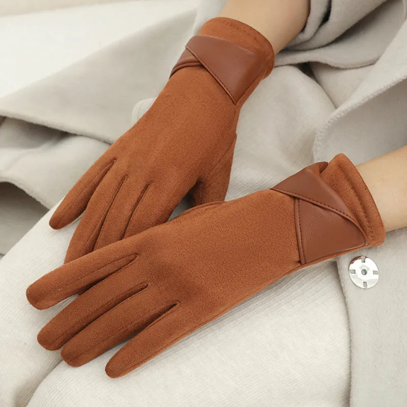 New Style Women's Winter Fashion Warm Gloves Touch Screen Compatible Fleece Lined Cycling Windproof Elegant Basic Style