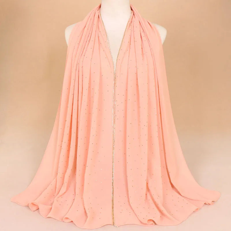 women's elegant solid color chiffon scarf