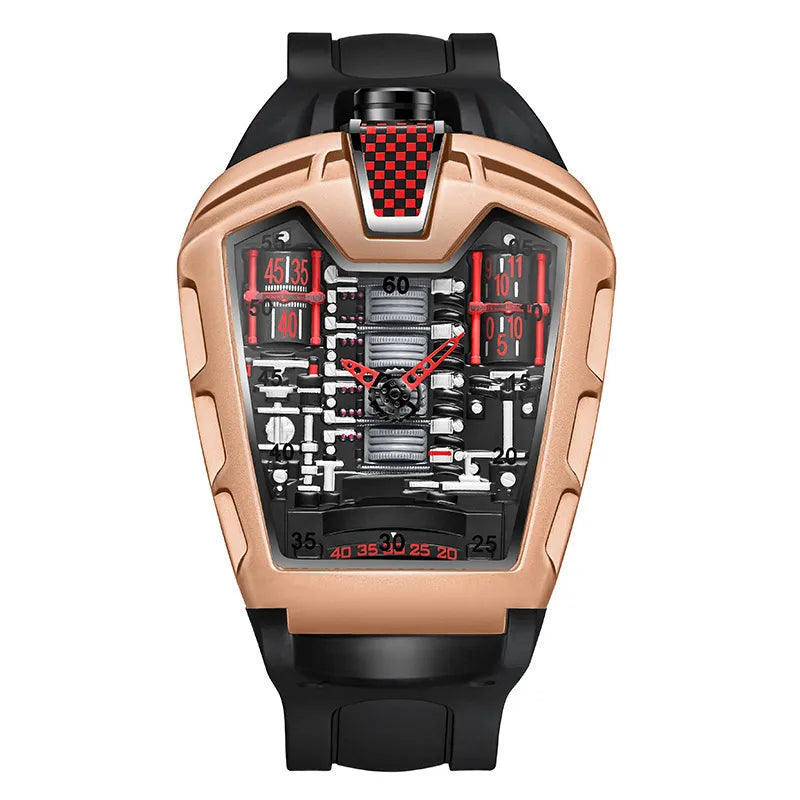 Sports Solid Color Single Folding Buckle Quartz Watch Men's Watches