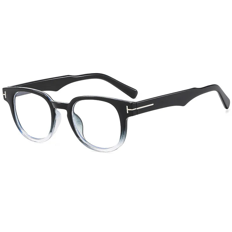 business basic gradient color solid color ac round frame full frame glasses