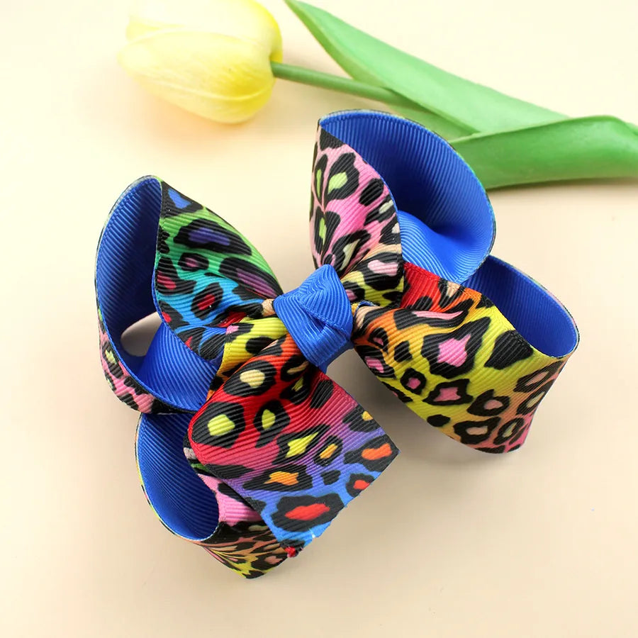 Explosions jojo Color Leopard Bow Hairpin Double Leopard Print Hair Accessories