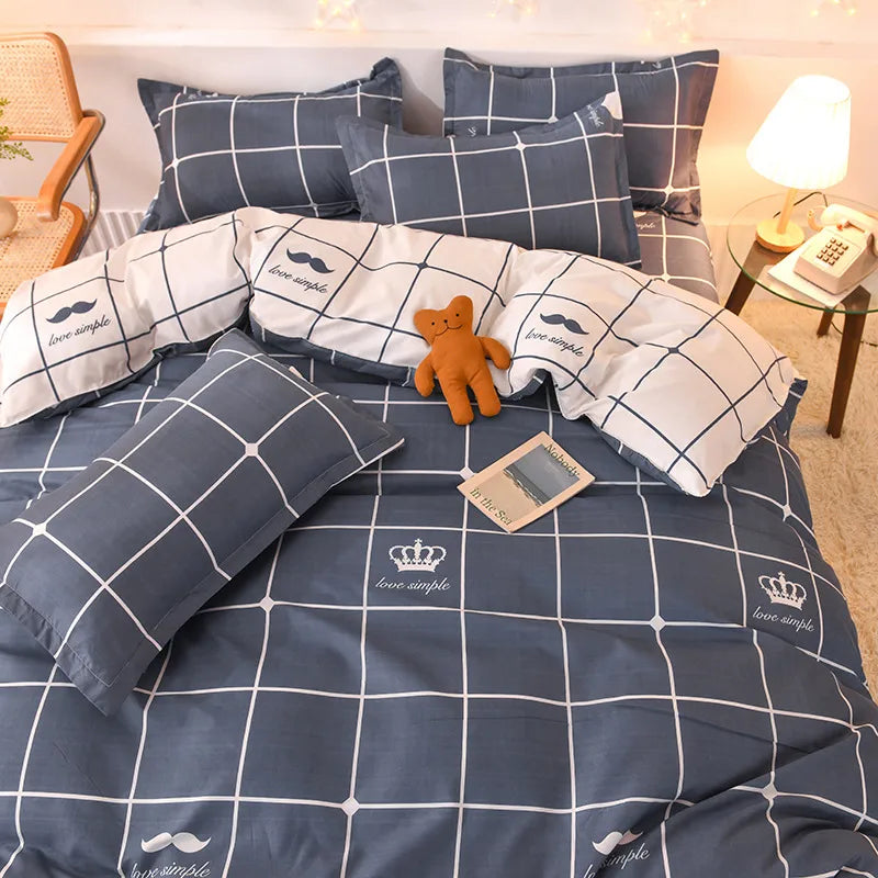 Factory wholesale Aloe cotton four-piece bedding set student dormitory quilt sheet 4-piece one-piece delivery