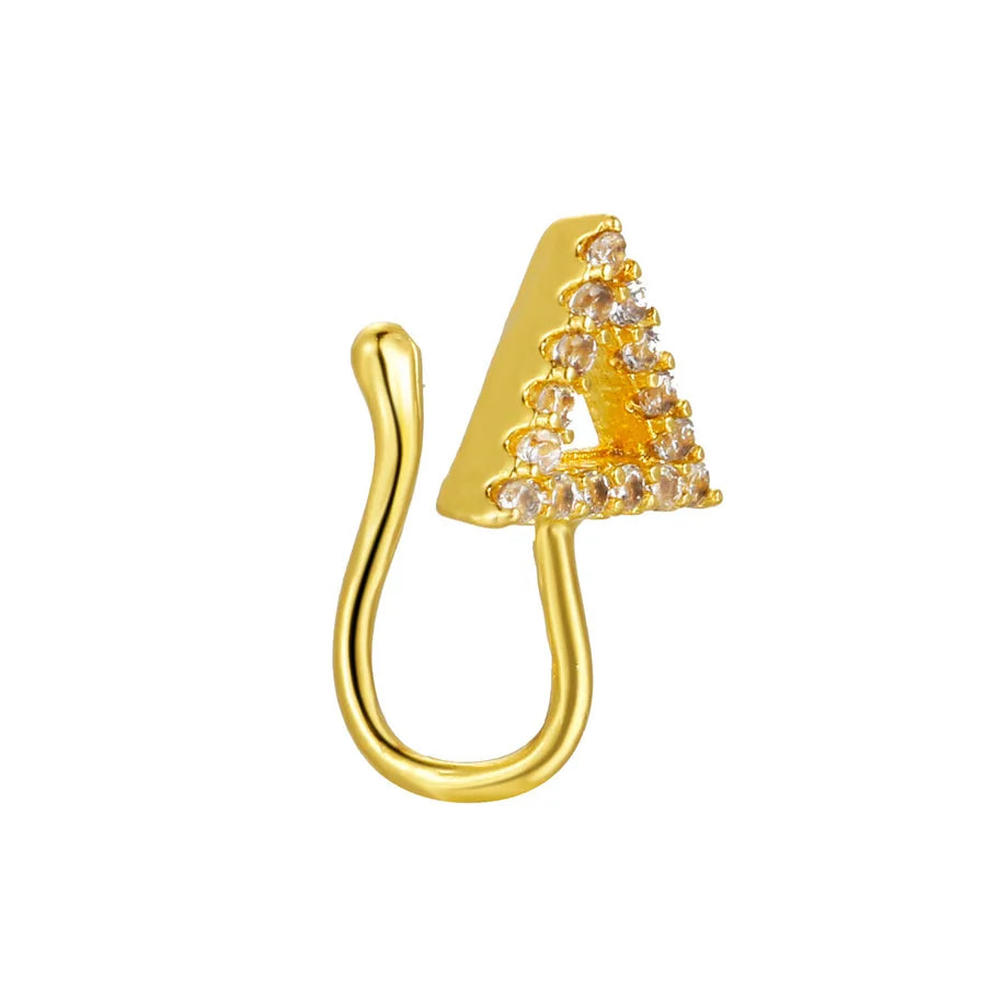 fashion creative copper perforation-free u-shaped nasal splint piercing butterfly flower snake-shaped fake nose studs