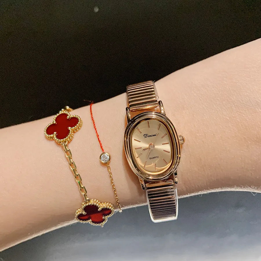 Simple Style Solid Color Buckle Quartz Watch Women's Watches