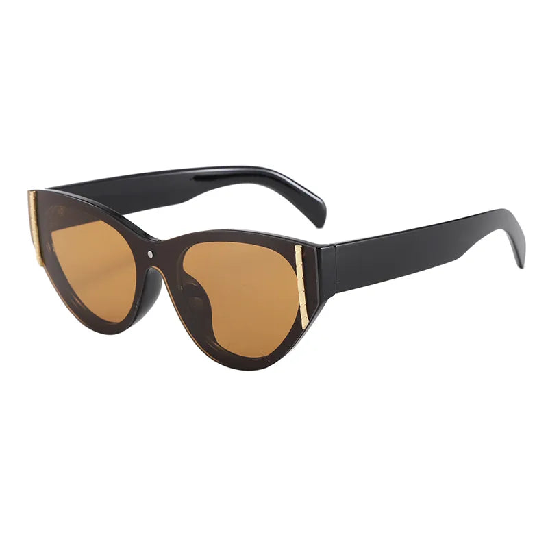 Streetwear Affordable luxury style Advanced Sense Solid Color Pc Cat Eye Full Frame Women's Sunglasses