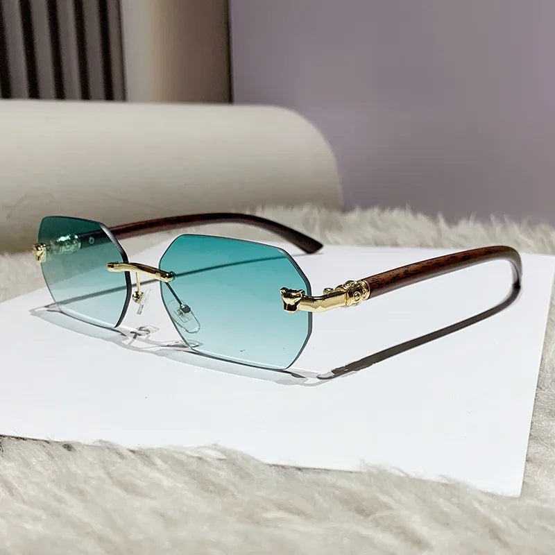Simple Style Classic Style Color Block Pc Polygon Frameless Women's Sunglasses