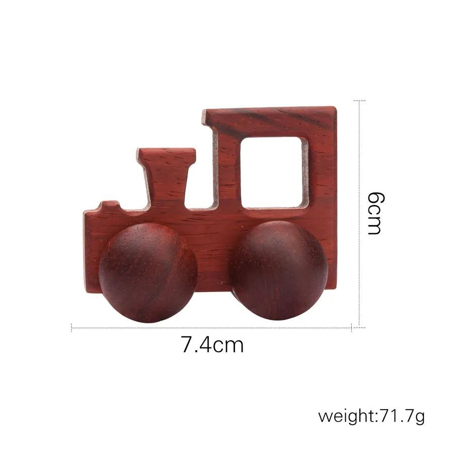 Walnut Wooden Mini Color Car Children's Early Education Educational Building Blocks Toys Baby Cart