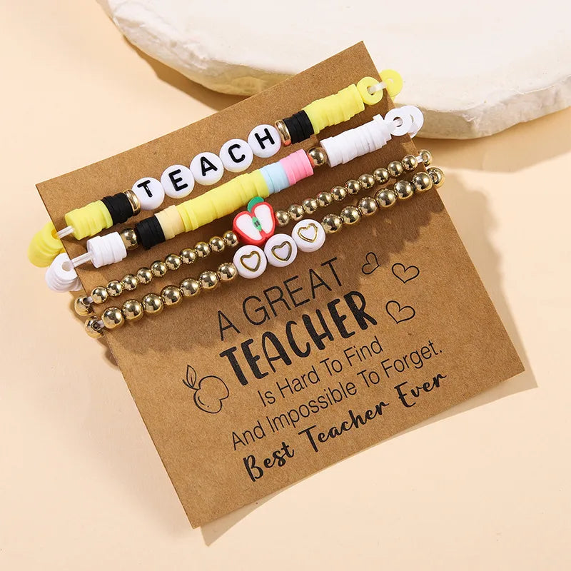 Casual Simple Style Letter Heart Shape CCB soft clay Wholesale Bracelets
