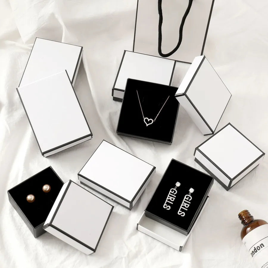 fashion solid color paper jewelry boxes