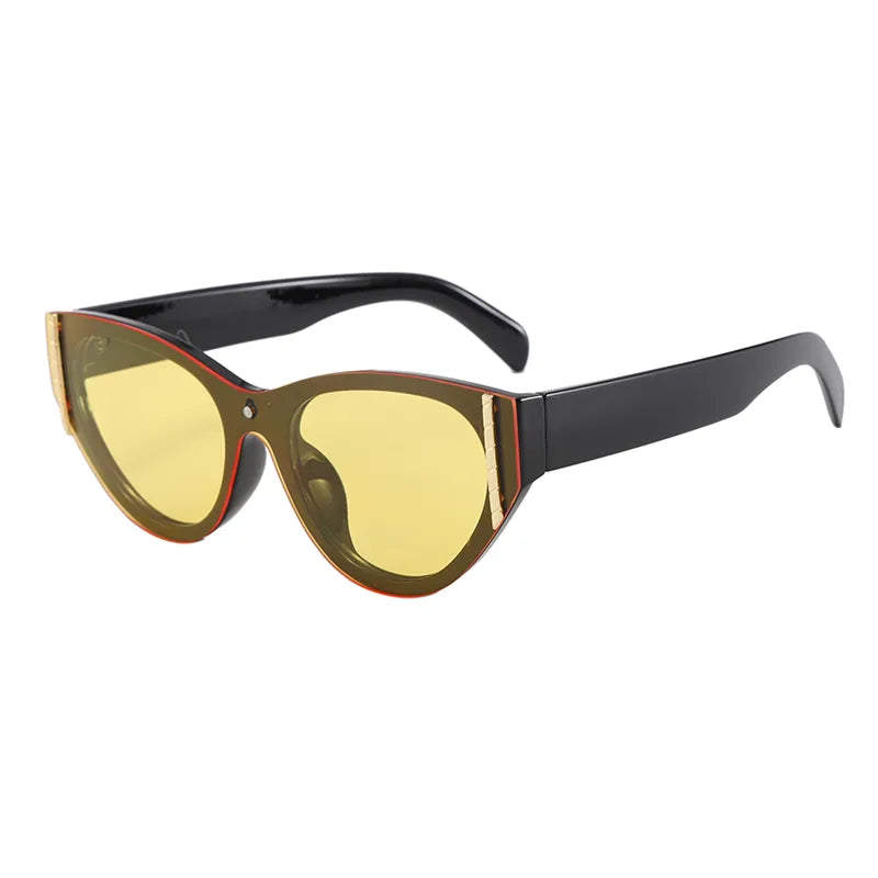 Streetwear Affordable luxury style Advanced Sense Solid Color Pc Cat Eye Full Frame Women's Sunglasses