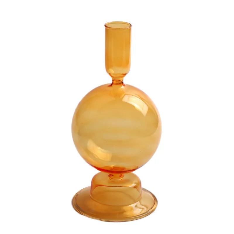 Artistic Geometric Glass candlestick Artificial Decorations