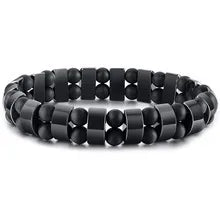 Retro Classic Style Geometric natural stone Tiger Eye black gallstone Bracelets In Bulk