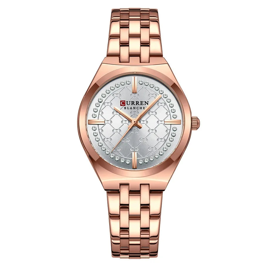Casual Color Block Single Folding Buckle Quartz Watch Women's Watches