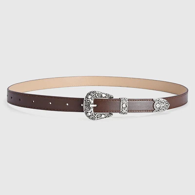 Retro Streetwear Geometric Pu Leather Alloy Women's Leather Belts