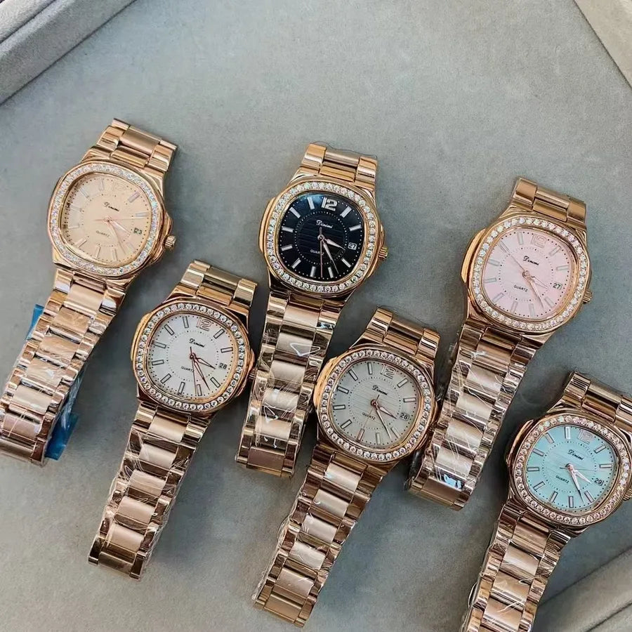 Elegant Solid Color Butterfly Double Snap Quartz Watch Women's Watches