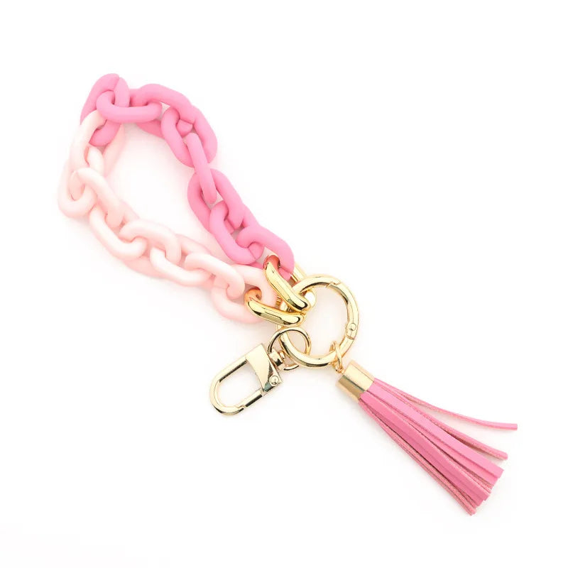 fashion tassel arylic women's bag pendant keychain 1 piece