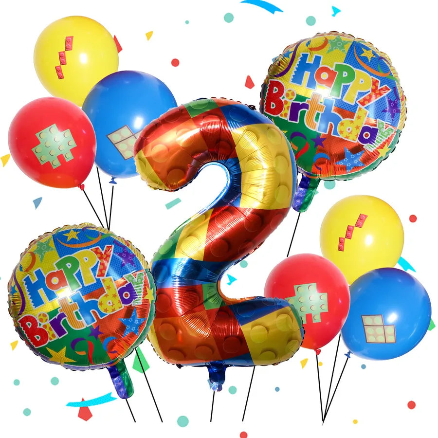 9-Piece Birthday Balloon Set Aluminium Foil