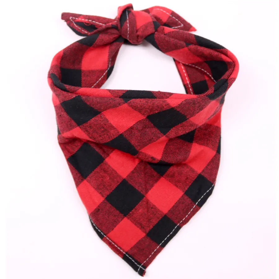 retro cotton christmas lattice pet saliva towel